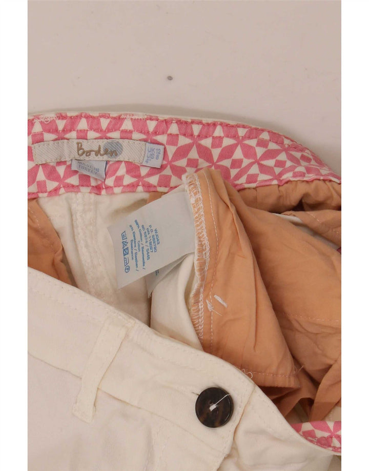 Boden Womens Chino Shorts UK 12 Médio W30 Algodão Branco