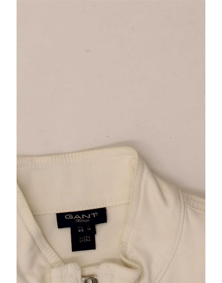 Jaqueta bomber feminina Gant UK 12 algodão branco médio