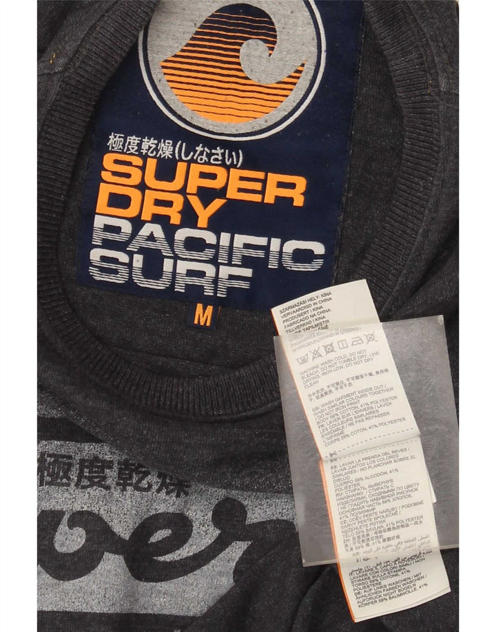 Camiseta gráfica masculina Superdry Top médio algodão manchado azul marinho