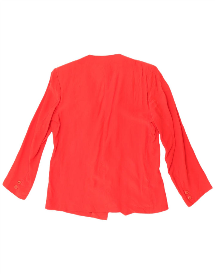 Jaqueta blazer feminina vintage com 2 botões IT 46 seda vermelha grande