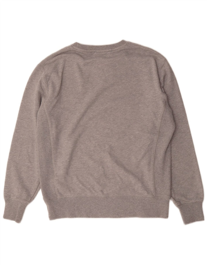 Superdry moletom gráfico masculino jumper médio cinza algodão manchado
