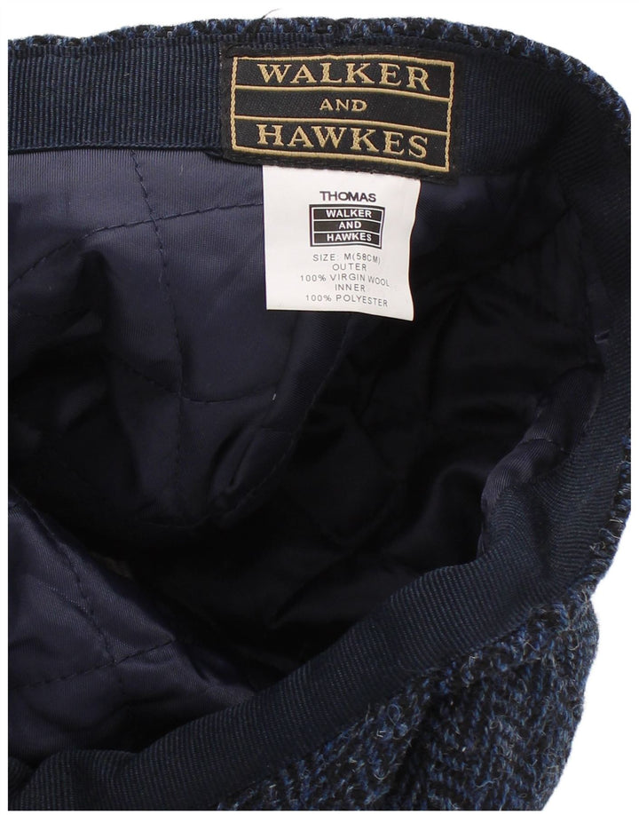 Walker and Hawkes Boné masculino liso médio azul marinho espinha de peixe clássico