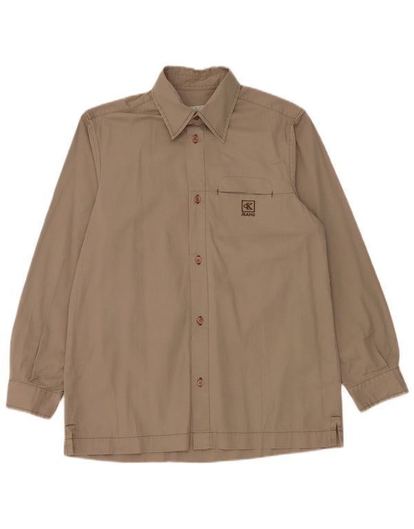 Camisa feminina Calvin Klein Jeans EUA 12 grande algodão cinza