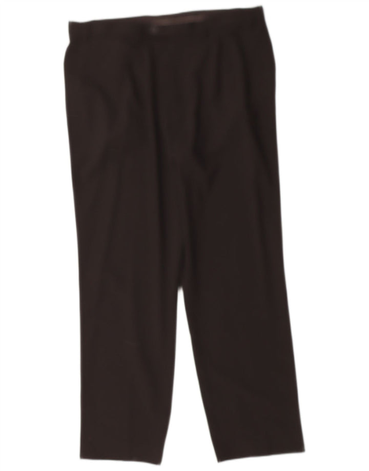 Calça masculina de terno reto MARKS & SPENCER W38 L31 lã preta
