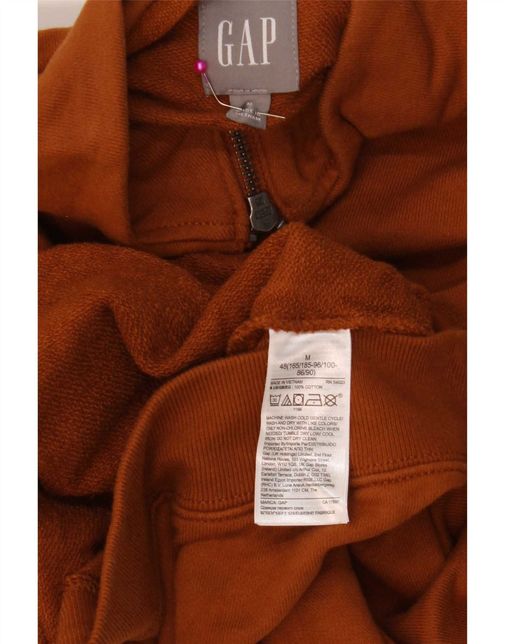Suéter masculino Gap com zíper e gola em algodão marrom médio