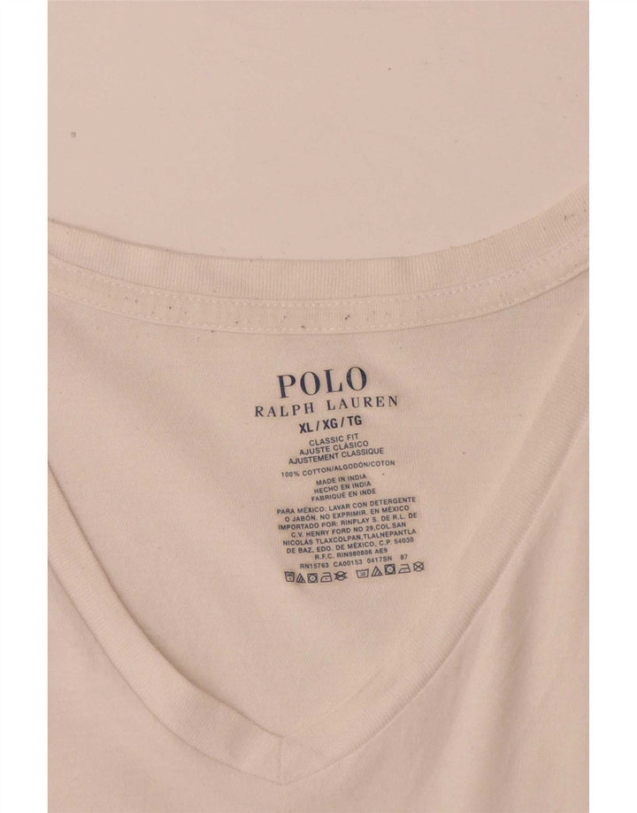 Polo Ralph Lauren Mens Colete Top XL Algodão Branco