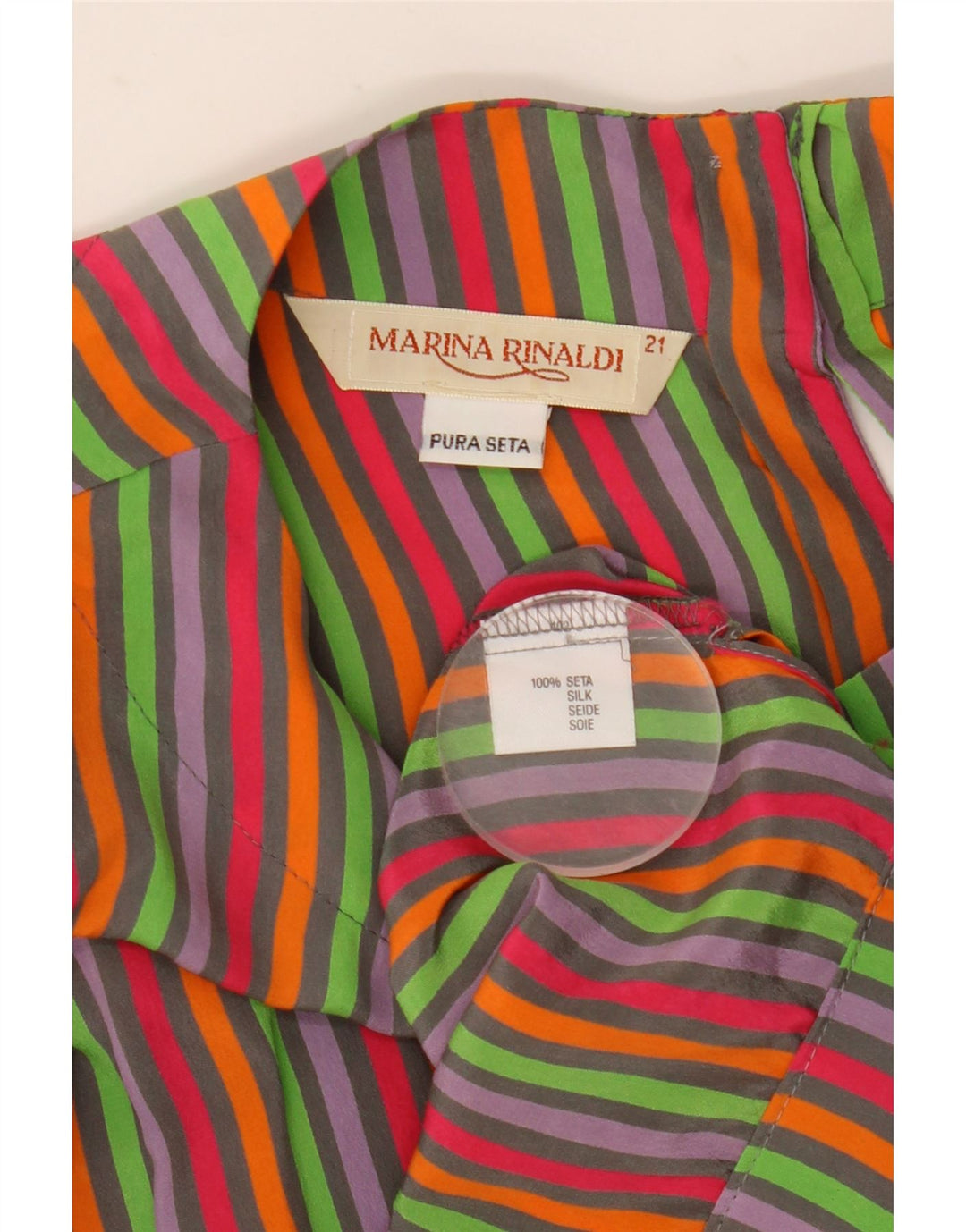 Blusa cropped feminina Marina Rinaldi tamanho 21 médio listrado multicolorido