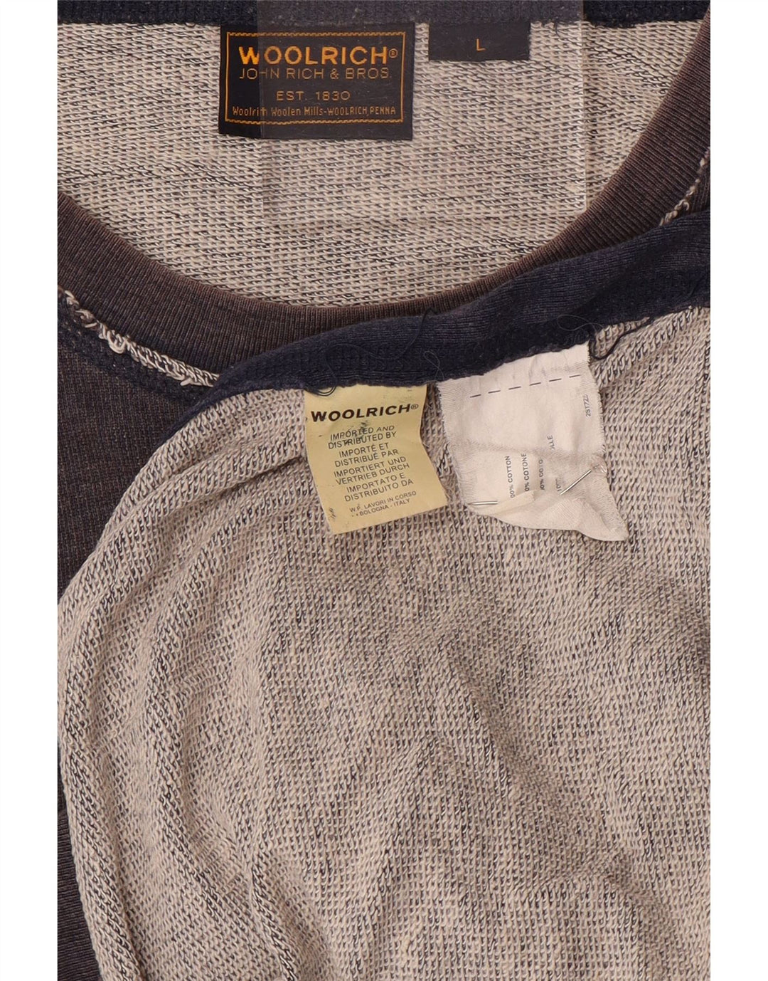 Woolrich moletom masculino gráfico jumper grande algodão azul marinho