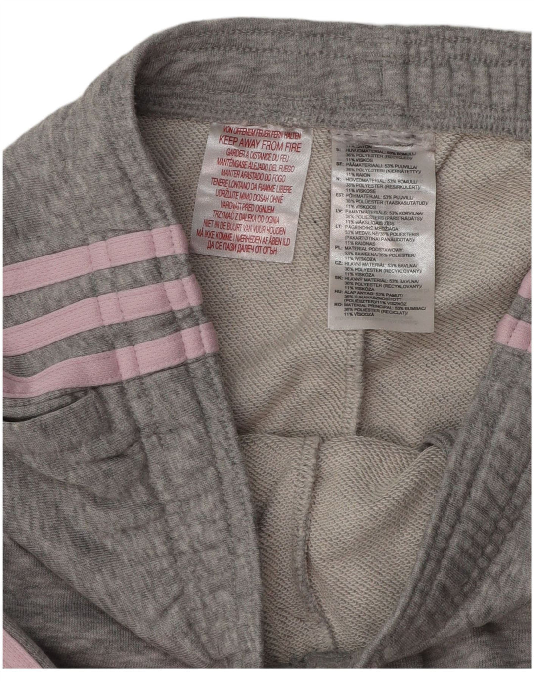 ADIDAS Womens Tracksuit Pants Joggers UK 8 Pequeno Cinza Algodão