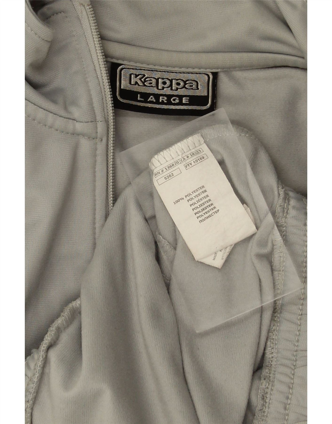 KAPPA Jaqueta masculina de moletom grande cinza poliéster