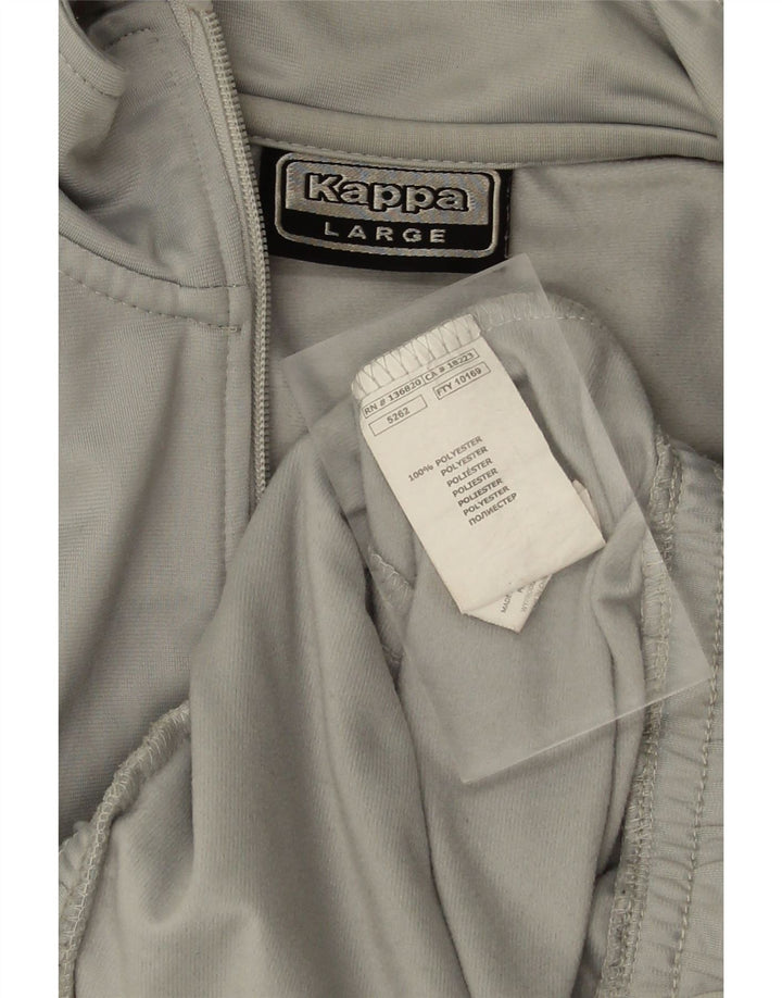 KAPPA Jaqueta masculina de moletom grande cinza poliéster