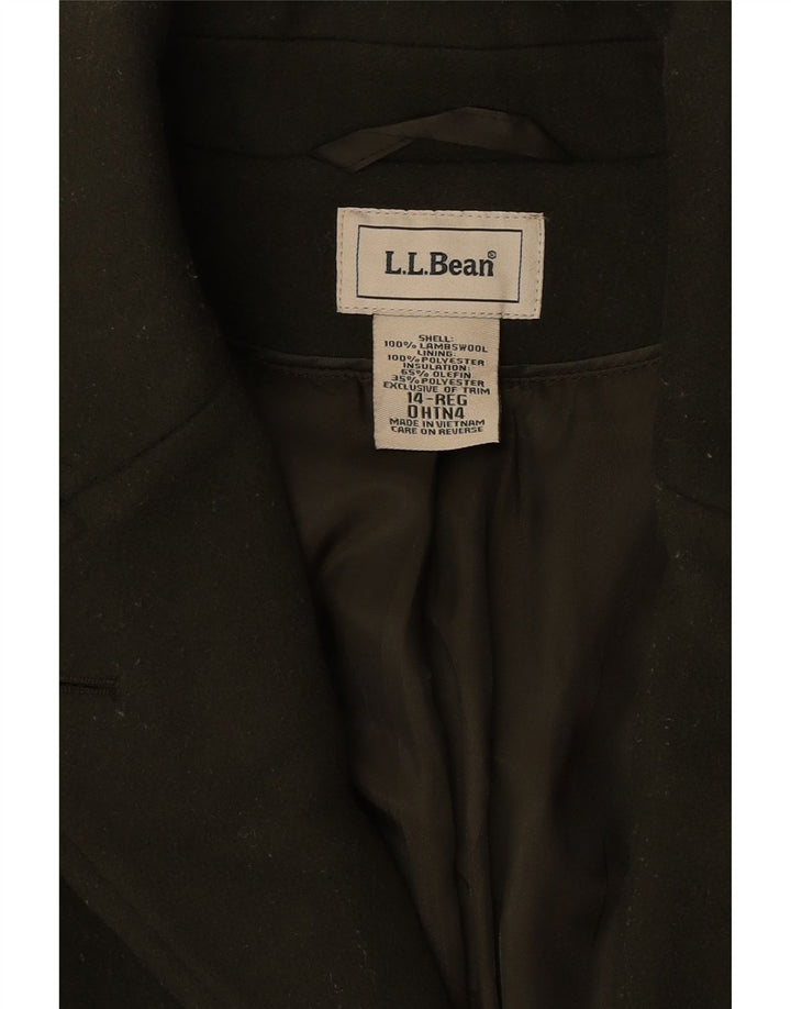 Sobretudo feminino L.L.Bean US 14 XL cáqui lã de cordeiro