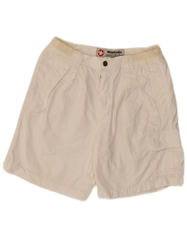 Murphy & Nye Mens Chino Shorts W31 Médio Algodão Branco