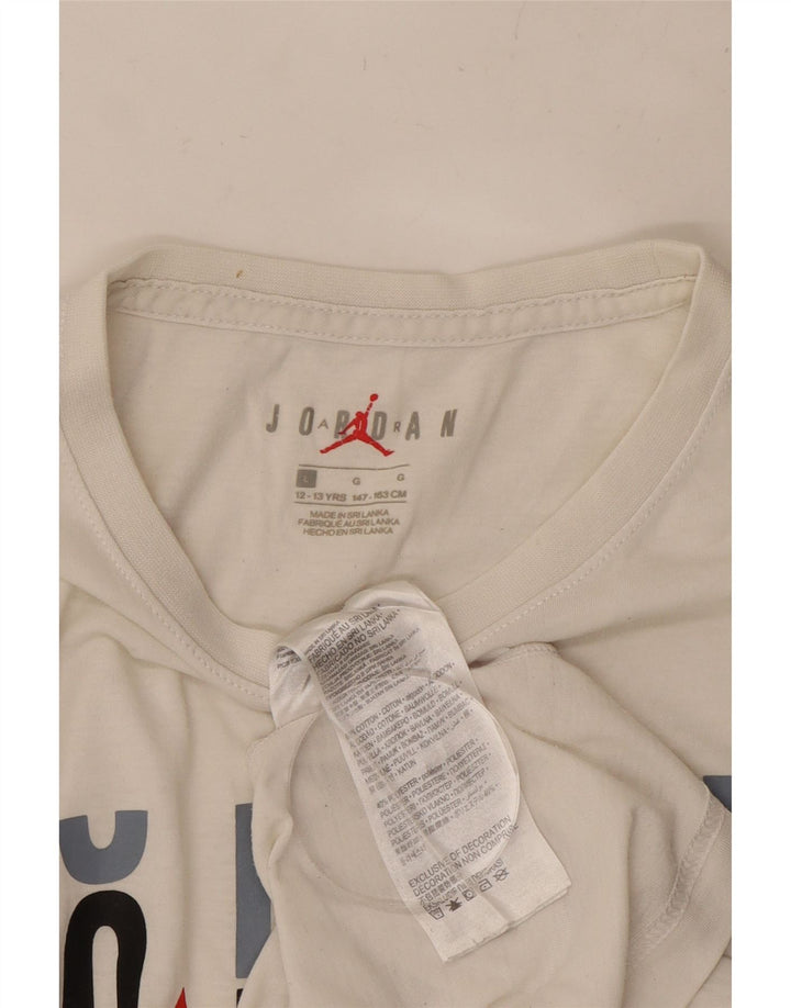 Camiseta JORDAN Boys Graphic 12-13 anos grande algodão branco