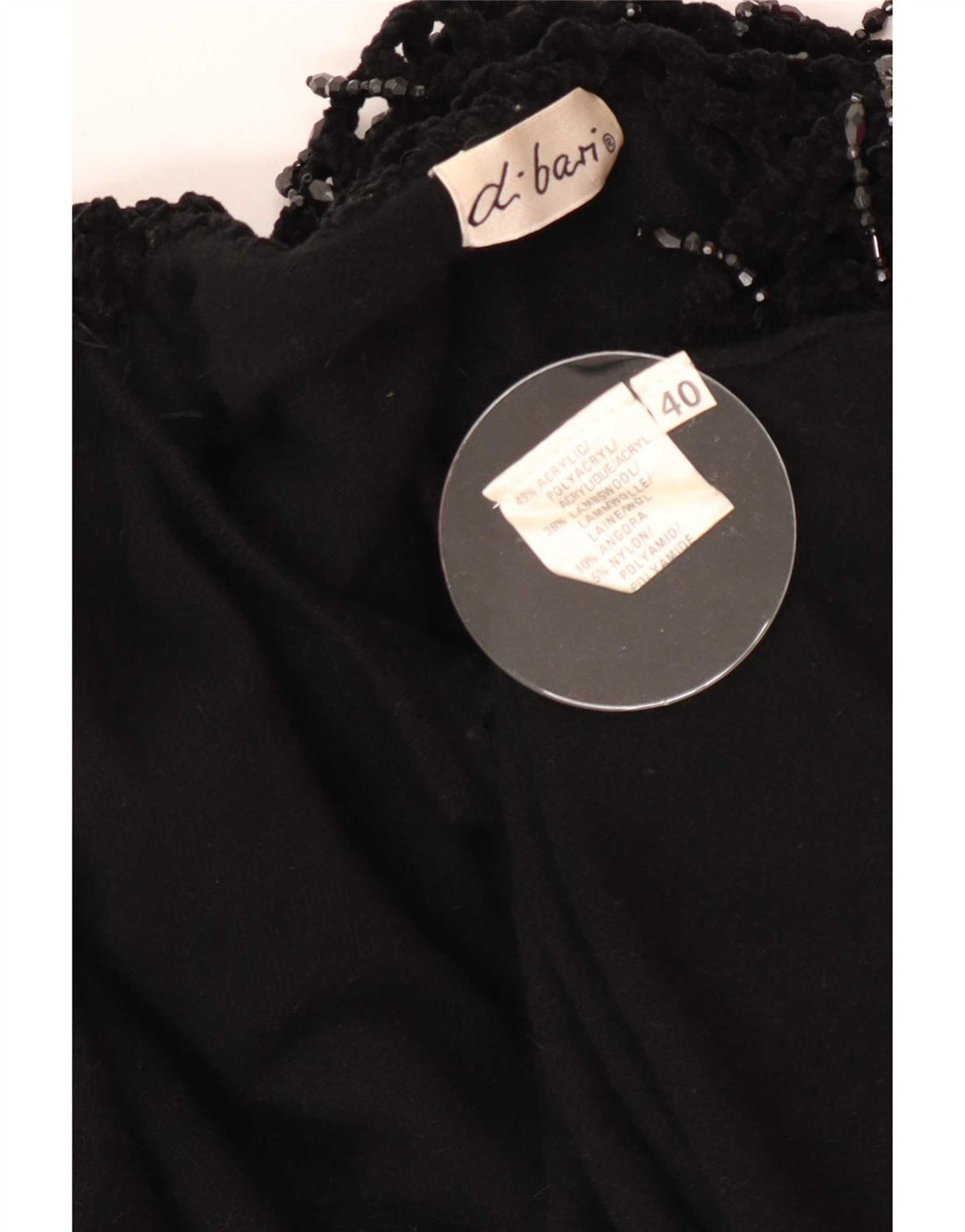 Di Bari Cardigã feminino oversized com capuz e palangre UE 40 médio preto