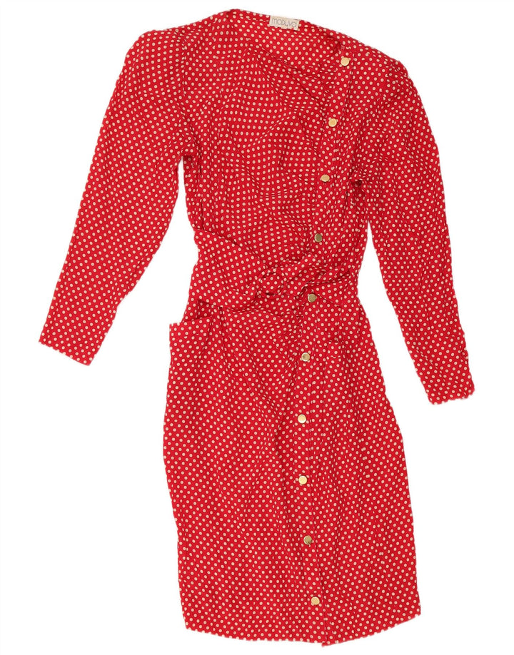 Vestido camisa feminino de manga comprida Modyva IT 44 bolinhas vermelhas médias