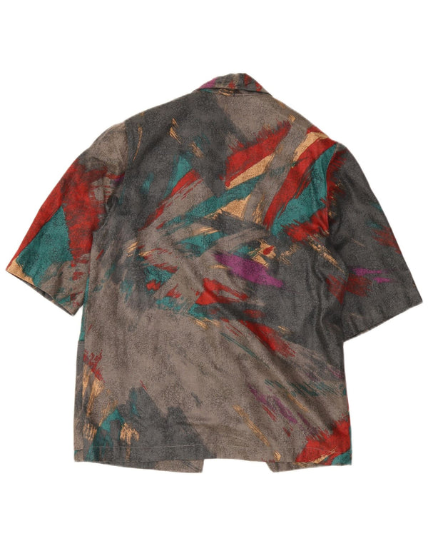 Jaqueta blazer vintage feminina com 1 botão Reino Unido 14 médio multicolorido