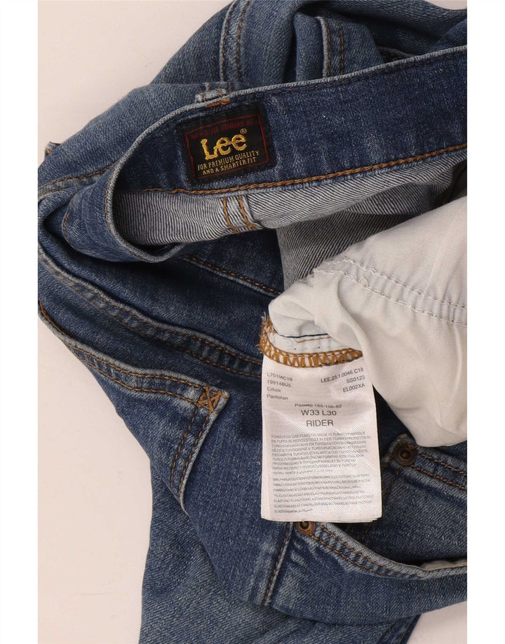 Lee Mens Rider Calça Jeans W33 L24 Azul Algodão
