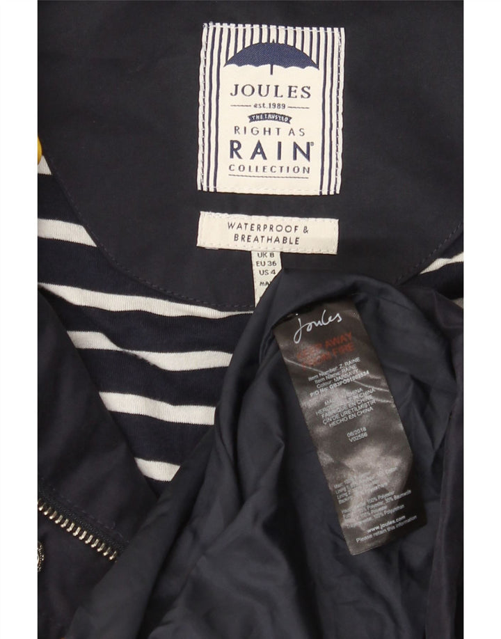 Capa de chuva feminina com capuz Joules UK 8 poliéster azul marinho pequeno