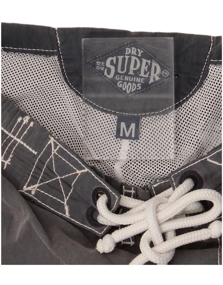 Shorts de natação masculino Superdry Graphic cinza médio algodão colorblock