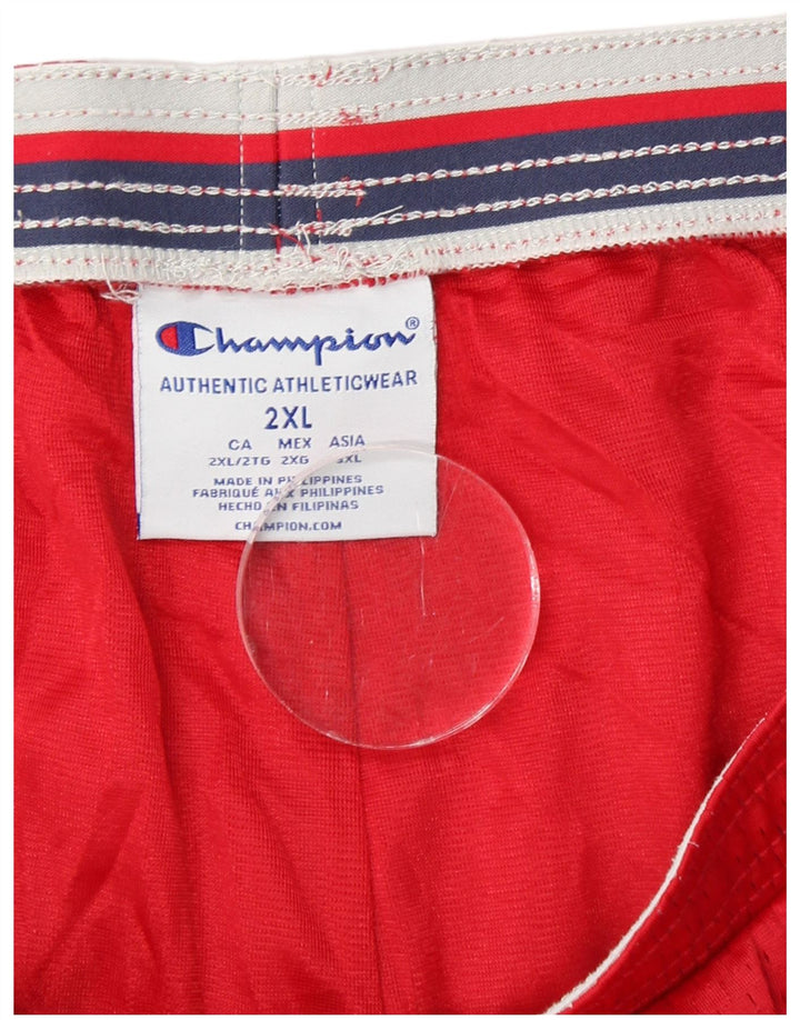 Shorts esportivos masculinos CHAMPION 2XL poliéster vermelho