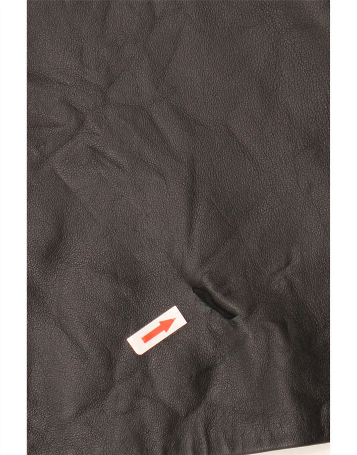 Saia de couro feminina vintage W32 grande preta