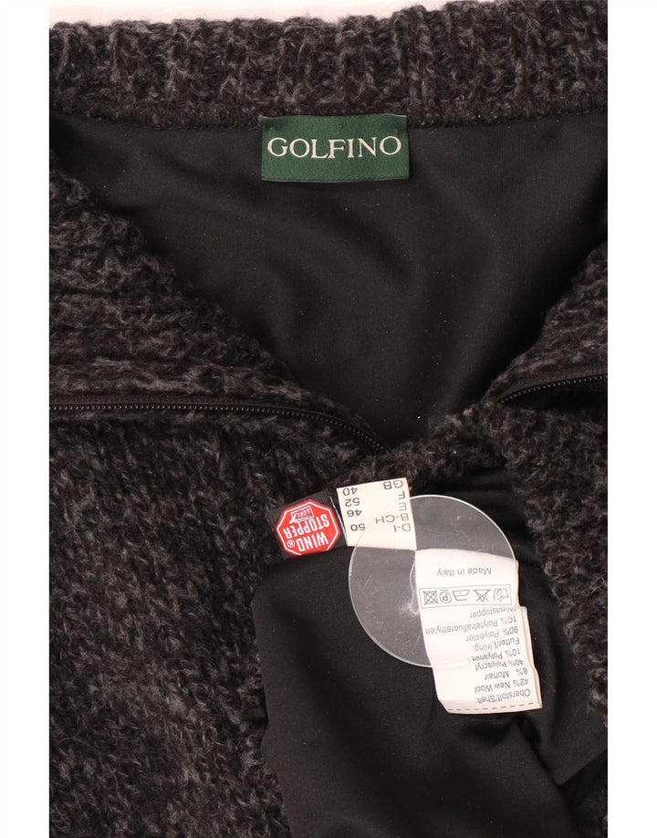 Suéter masculino Golfino com ajuste regular e gola com zíper Reino Unido 40 cinza médio manchado