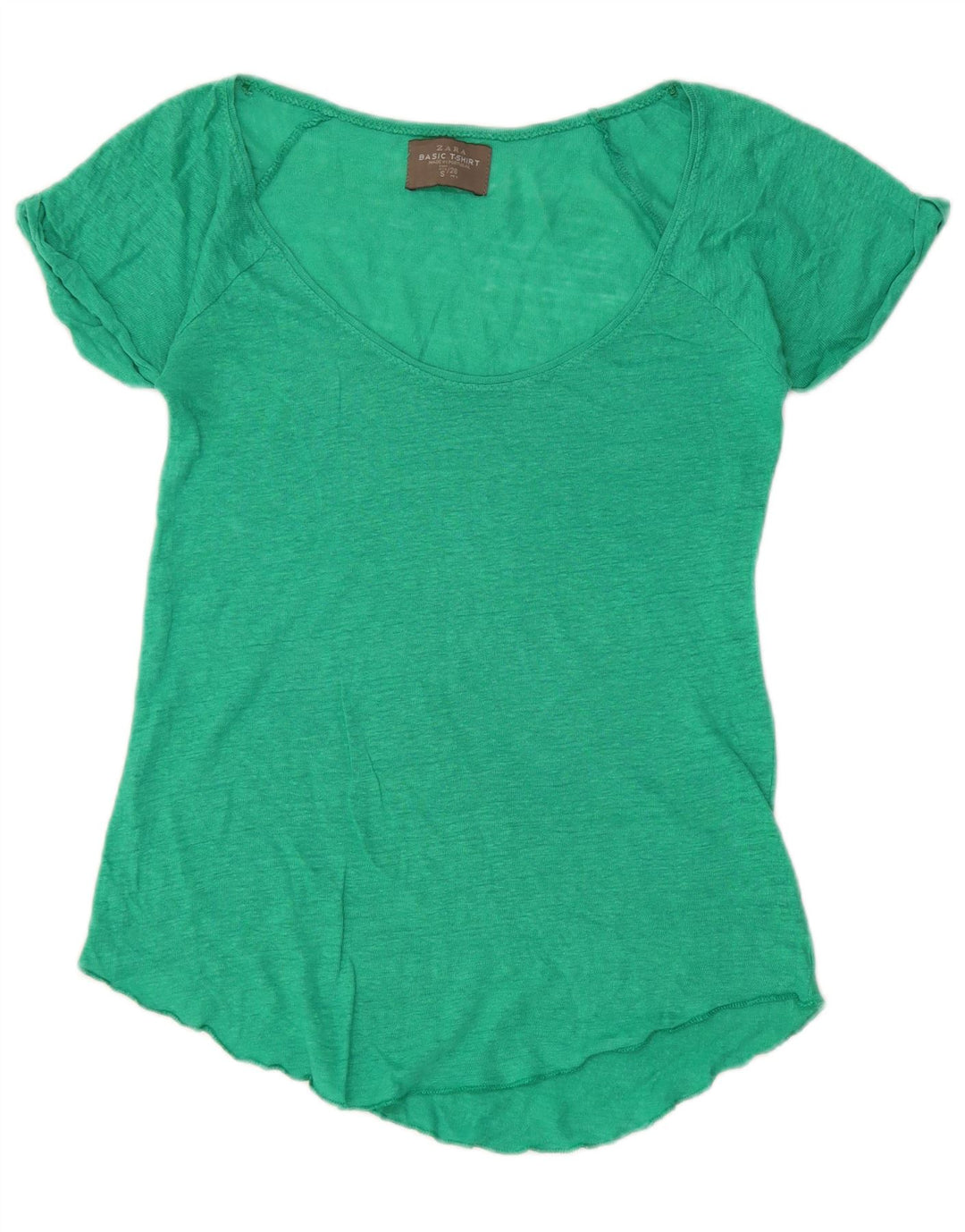 Camiseta feminina Zara Top UK 10 pequena verde
