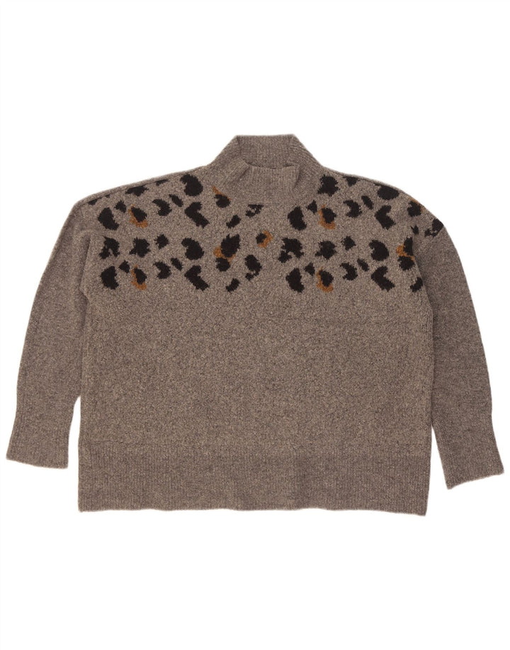 Suéter feminino Marks & Spencer com gola tartaruga Reino Unido 18 XL cinza