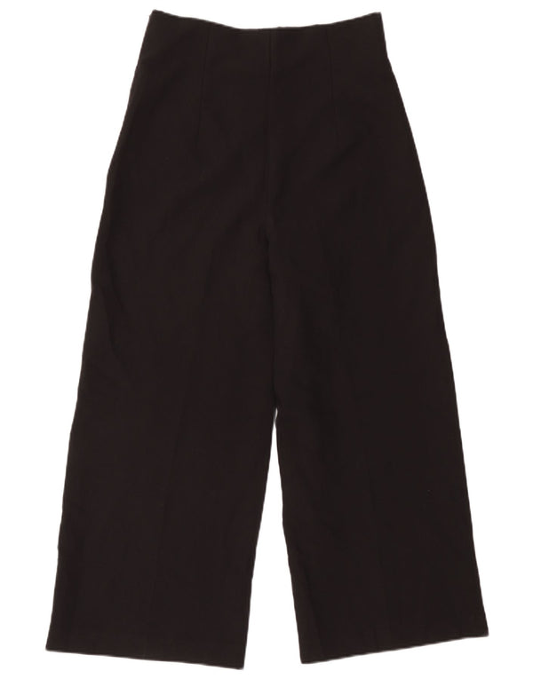 Zara Calça feminina casual de perna larga médio W28 L25 preta