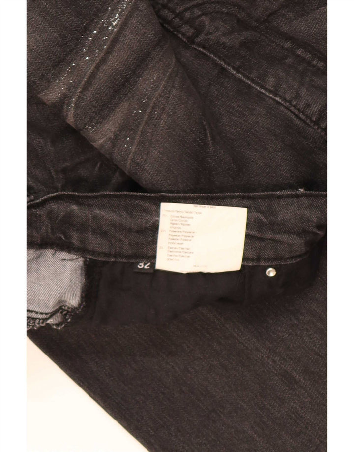 Calça jeans reta feminina Roccobarocco W32 L28 algodão preto
