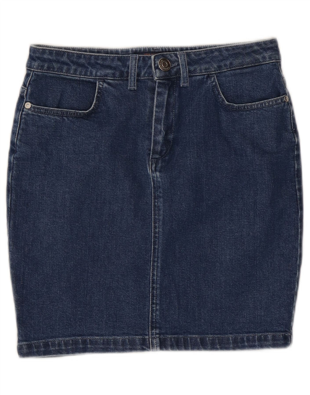 Saia jeans feminina TRUSSARDI IT 42 médio W28 algodão azul
