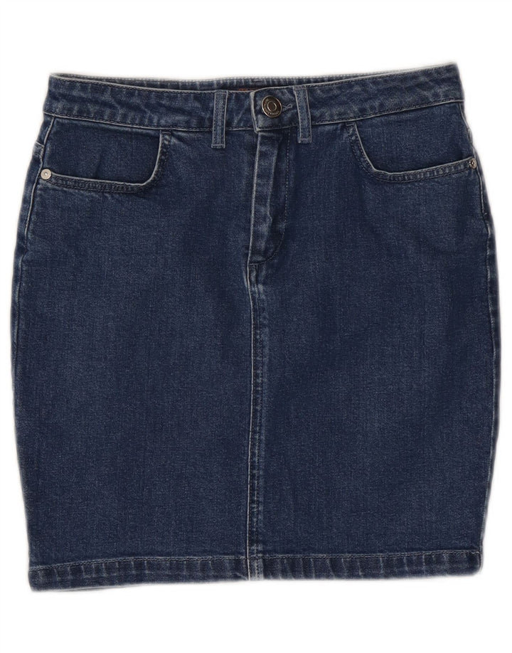 Saia jeans feminina TRUSSARDI IT 42 médio W28 algodão azul