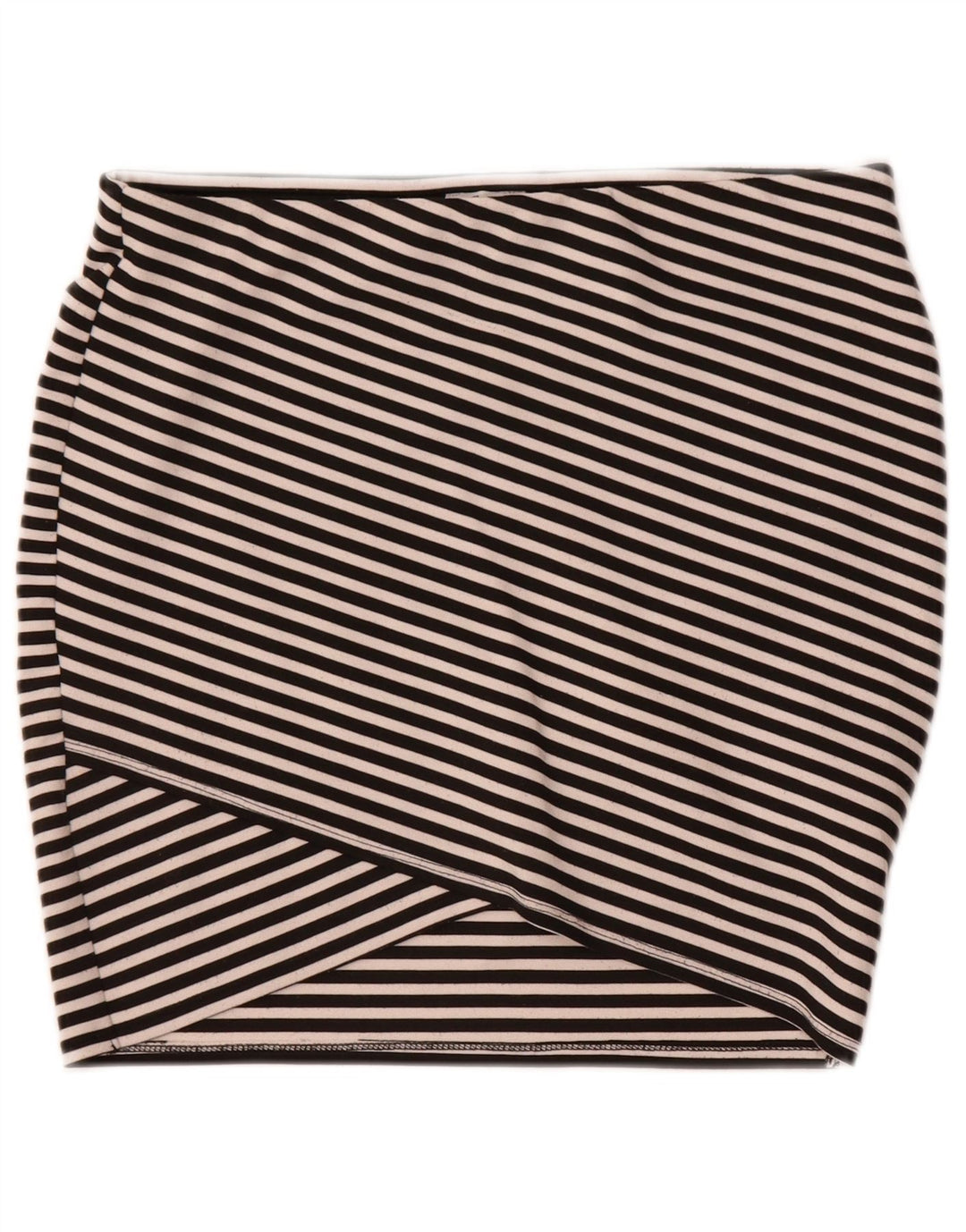 Mini saia Trafaluc feminina Zara médio W28 poliéster listrado preto