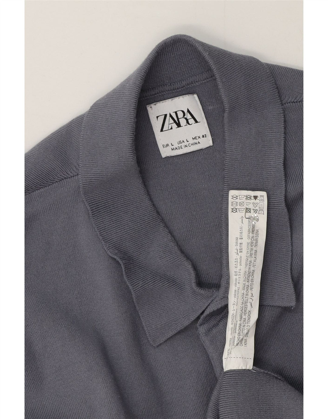 Camisa polo masculina Zara grande viscose cinza