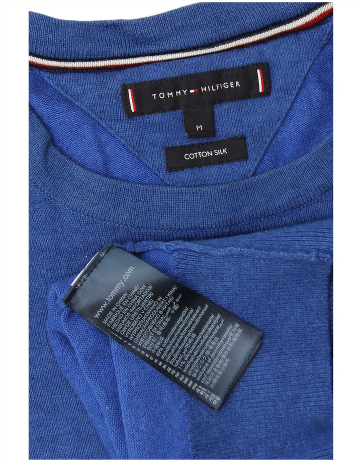 Suéter masculino Tommy Hilfiger com gola redonda e algodão azul médio