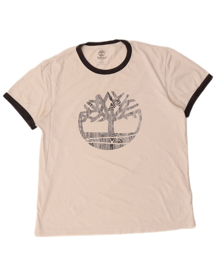 Camiseta masculina Timberland Regular Fit Graphic Top Pequeno Algodão Branco