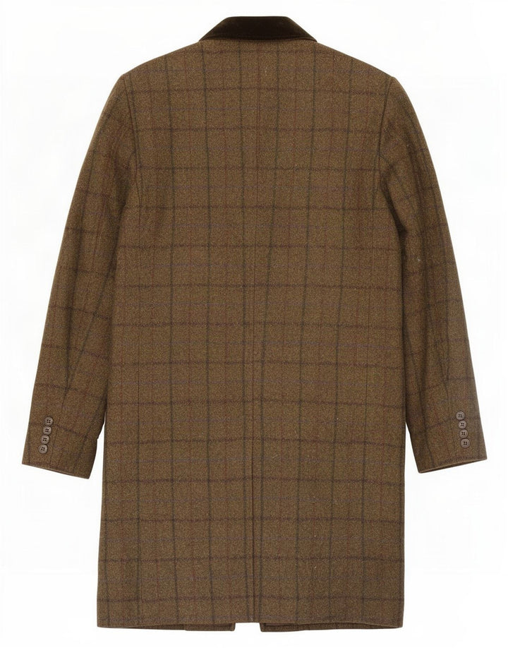 Sobretudo masculino Marks & Spencer UK 38 lã xadrez cáqui médio
