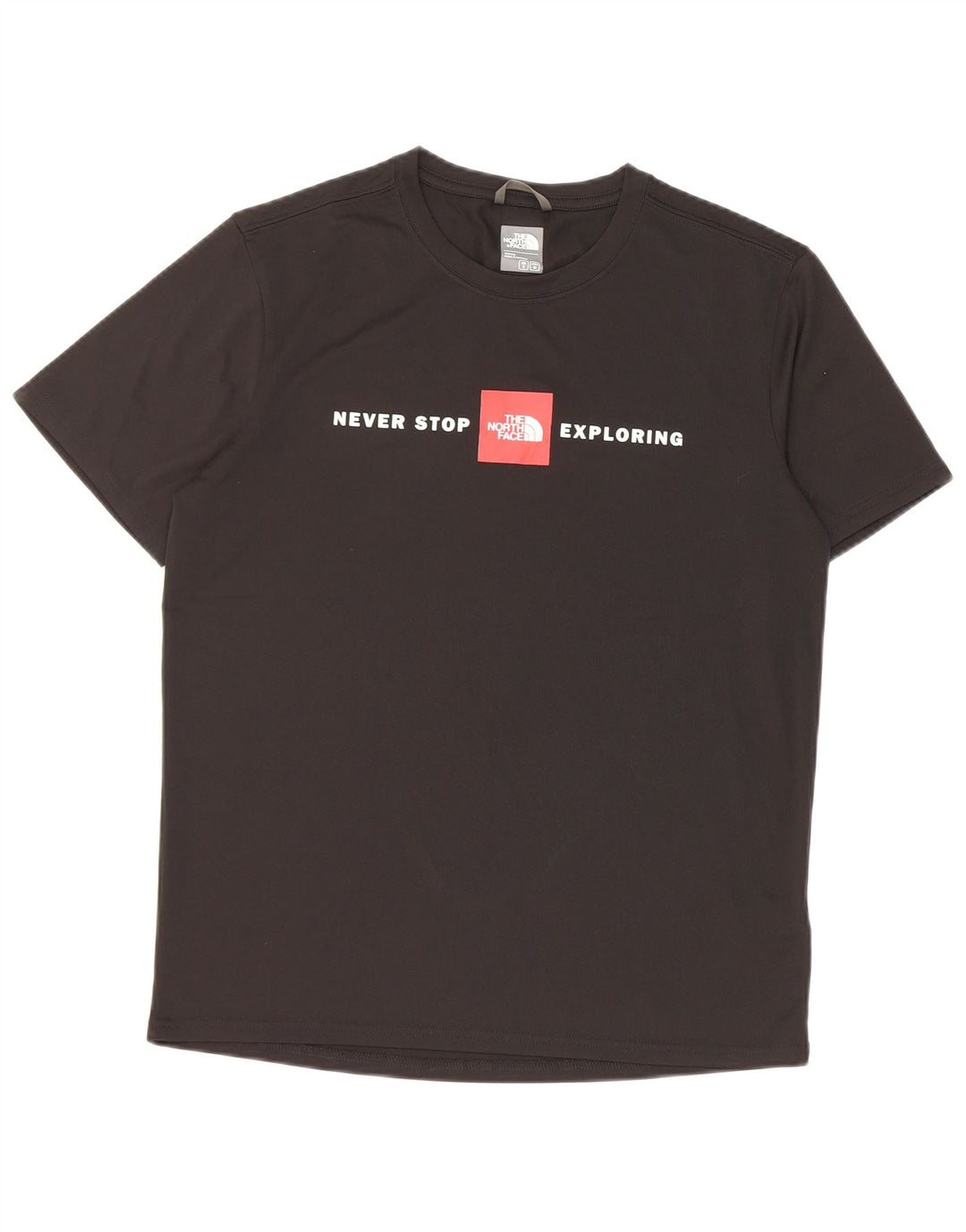 Camiseta gráfica masculina The North Face, pequena, preta, poliéster
