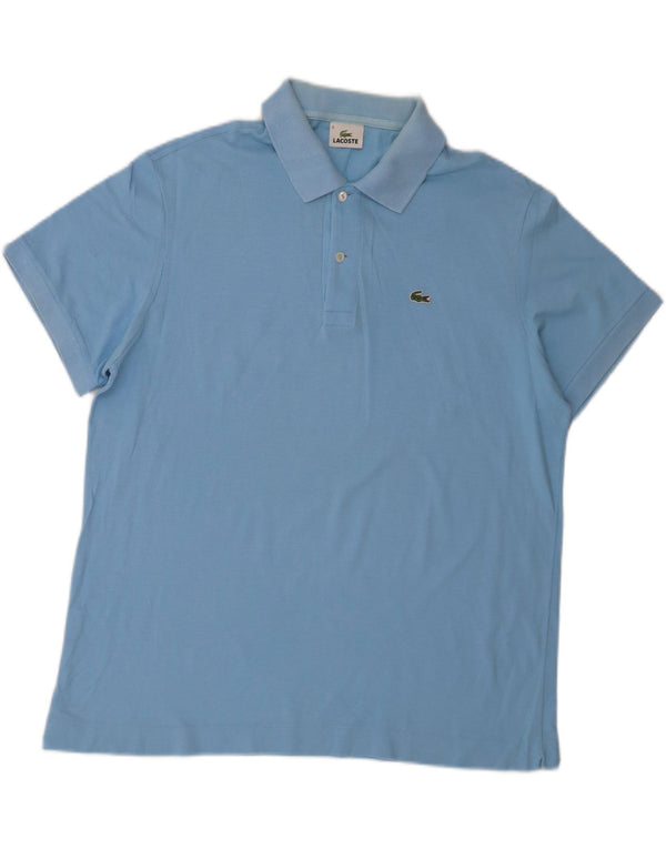 Camisa polo masculina Lacoste tamanho 6 XL azul algodão