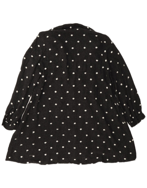 Vestido feminino Zara de manga comprida em camadas UK 14 viscose manchada cinza médio