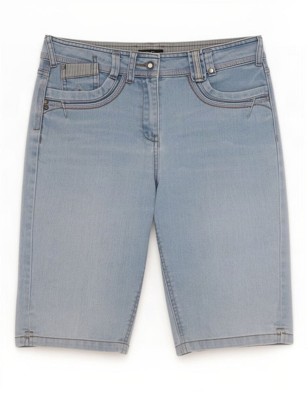 M&Co Womens Denim Shorts UK 12 Medium W30 Blue Cotton