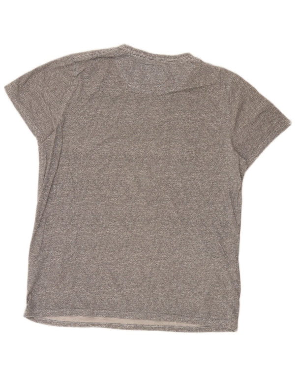Hollister Camiseta masculina gráfica Top algodão cinza médio
