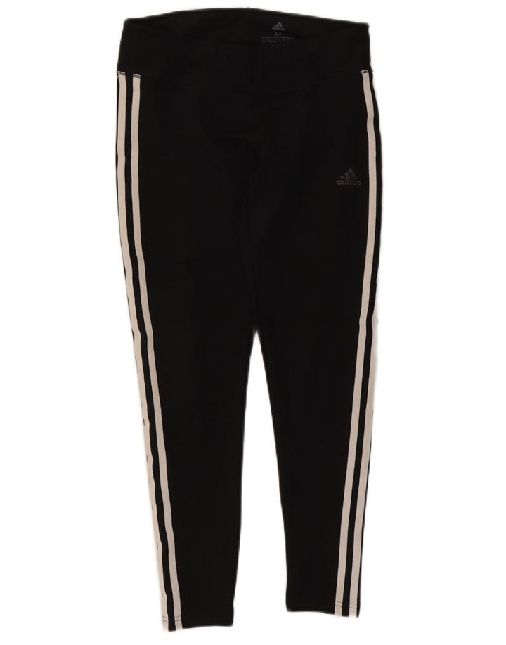 ADIDAS Womens Climalite Leggings UK 12/14 Médio Preto Poliéster