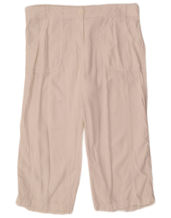 Calça capri feminina Marks & Spencer reta UK 16 grande W36 L21 branca