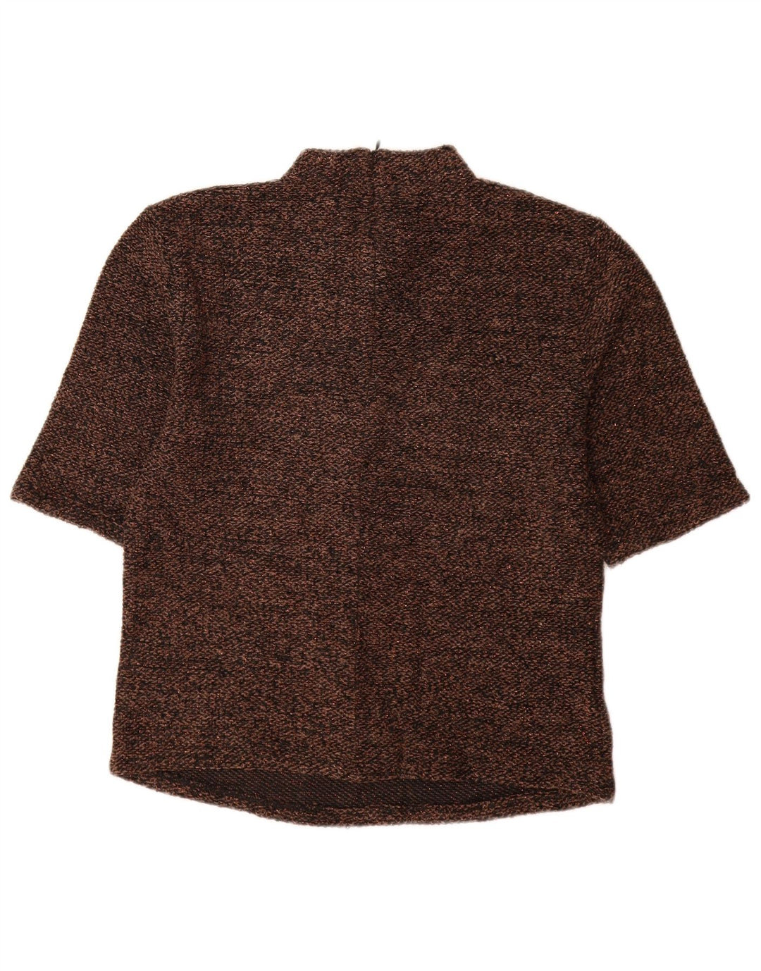 Blusa feminina ZARA UK 14 grande poliéster marrom