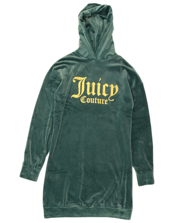 Vestido suéter gráfico de veludo Juicy Couture para meninas 12-13 anos poliéster verde