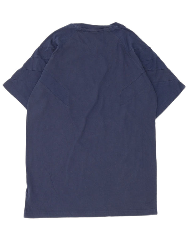 Adidas Mens Camiseta Top Médio Algodão Azul Marinho