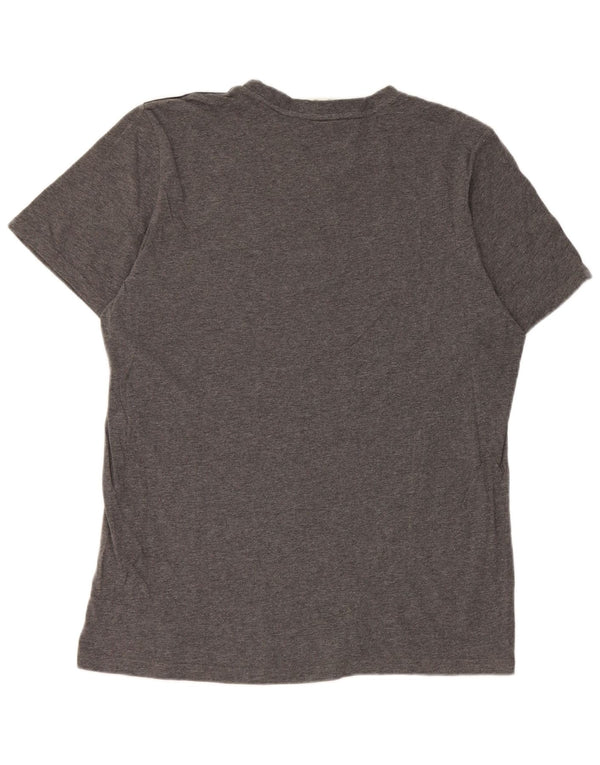 Adidas Mens Camiseta Top Grande Algodão Cinza
