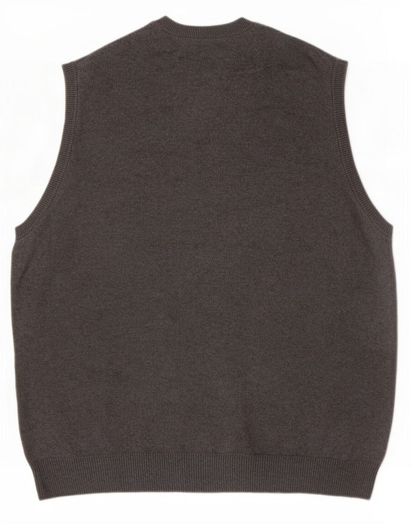 Marks & Spencer Mens Regular Fit Colete Regata XL Algodão Cinza